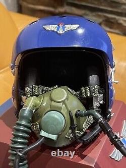 1/2 Scale Mini Model Chinese Air Force Flight Pilot Helmet Diecast Blue