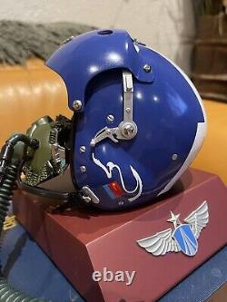 1/2 Scale Mini Model Chinese Air Force Flight Pilot Helmet Diecast Blue