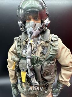 1/6 Navy F-14 Fighter Pilot Figure Helmet Mask Flight Suit Vest Gear 12 Inch