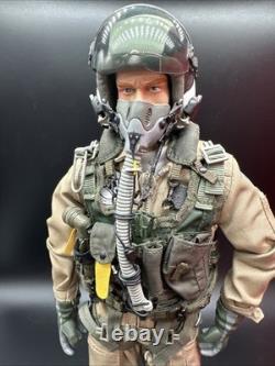 1/6 Navy F-14 Fighter Pilot Figure Helmet Mask Flight Suit Vest Gear 12 Inch