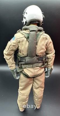 1/6 Navy F-14 Fighter Pilot Figure Helmet Mask Flight Suit Vest Gear 12 Inch