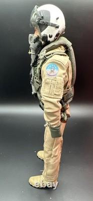 1/6 Navy F-14 Fighter Pilot Figure Helmet Mask Flight Suit Vest Gear 12 Inch