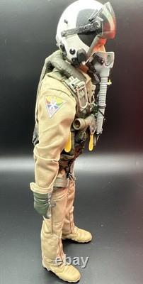1/6 Navy F-14 Fighter Pilot Figure Helmet Mask Flight Suit Vest Gear 12 Inch