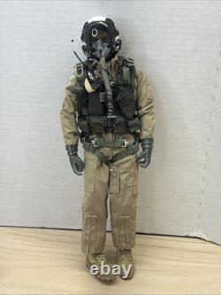 1/6 Navy F-14 Fighter Pilot Figure Helmet Mask Flight Suit Vest Gear Incomplete