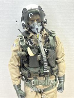 1/6 Navy F-14 Fighter Pilot Figure Helmet Mask Flight Suit Vest Gear Incomplete