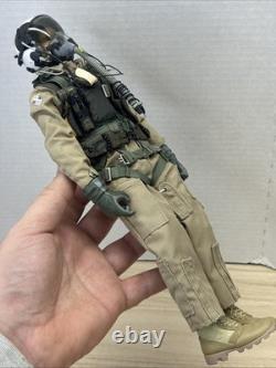 1/6 Navy F-14 Fighter Pilot Figure Helmet Mask Flight Suit Vest Gear Incomplete