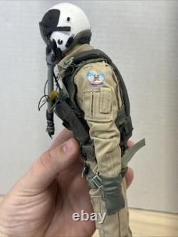 1/6 Navy F-14 Fighter Pilot Figure Helmet Mask Flight Suit Vest Gear Incomplete