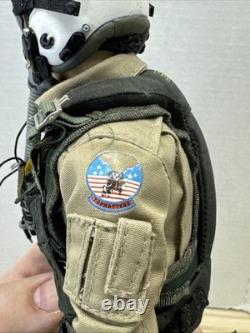 1/6 Navy F-14 Fighter Pilot Figure Helmet Mask Flight Suit Vest Gear Incomplete