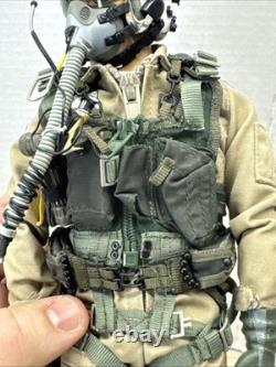 1/6 Navy F-14 Fighter Pilot Figure Helmet Mask Flight Suit Vest Gear Incomplete