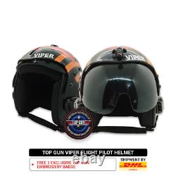 1 Pcs Top Gun Viper + Embrodery Badge Top Gun Flight Helmet Pilot Aviator V2
