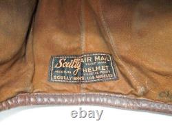 1900s Scully Brothers Air Mail Pilot Flying Flight Helmet Leather Cap