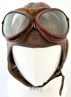 1943 WWII WW2 IJA Pilot Flight Helmet With Aoki Goggles Imperial Japanese Army