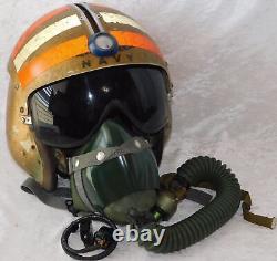 1950's Vietnam US Navy APH-5 Pilot Flight Helmet Sierra Oxygen Mask & Microphone