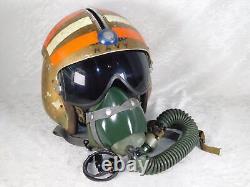 1950's Vietnam US Navy APH-5 Pilot Flight Helmet Sierra Oxygen Mask & Microphone
