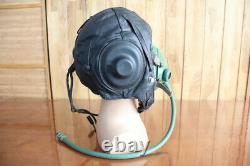 1957's Air Force Mig-17 Fighter Pilot Leather Flight Helmet. Aviation oxygen mask