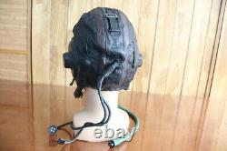 1957's Air Force Mig-17 Fighter Pilot Leather Flight Helmet. Aviation oxygen mask