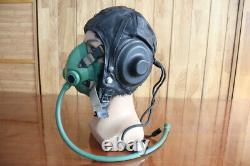 1957's Air Force Mig-17 Fighter Pilot Leather Flight Helmet. Aviation oxygen mask