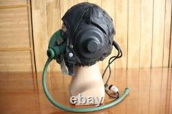 1957's chinese mig-17 Fighter Pilot Leather Flight Helmet. Aviation oxygen mask