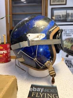 1959 U. S. Air Force Fighter Jet Pilot Helmet Model P-4B With WW2 B-8 Goggles