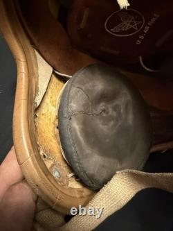 1959 U. S. Air Force Fighter Jet Pilot Helmet Model P-4B With WW2 B-8 Goggles