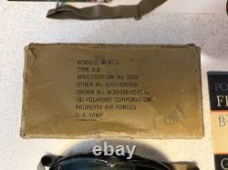 1959 U. S. Air Force Fighter Jet Pilot Helmet Model P-4B With WW2 B-8 Goggles