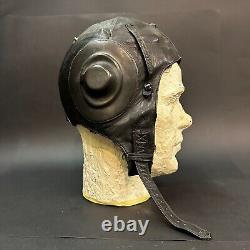 1960 Flight Soviet Aircraft Mig Pilot Leather Helmet Old Model Ussr