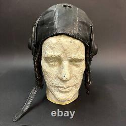 1960 Flight Soviet Aircraft Mig Pilot Leather Helmet Old Model Ussr