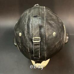 1960 Flight Soviet Aircraft Mig Pilot Leather Helmet Old Model Ussr