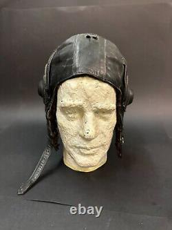 1960 Flight Soviet Aircraft Mig Pilot Leather Helmet Old Model Ussr