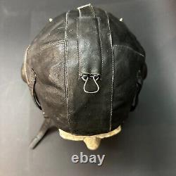 1960 Flight Soviet Pilot Aircraft Mig Leather Helmet Old Model Ussr