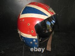 1960s APH-5 PILOTS FLIGHT HELMET Bell Helicopters RED WHITE & BLUE vintage