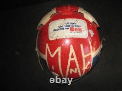 1960s APH-5 PILOTS FLIGHT HELMET Bell Helicopters RED WHITE & BLUE vintage