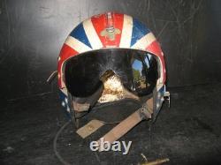 1960s APH-5 PILOTS FLIGHT HELMET Bell Helicopters RED WHITE & BLUE vintage