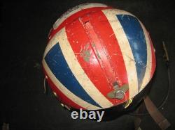 1960s APH-5 PILOTS FLIGHT HELMET Bell Helicopters RED WHITE & BLUE vintage