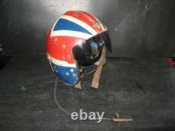 1960s APH-5 PILOTS FLIGHT HELMET Bell Helicopters RED WHITE & BLUE vintage