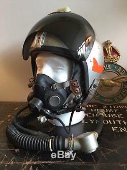 1966 RAF Mk1A Named Lightening Pilots Flight Flying Helmet Bone Dome Oxygen Mask