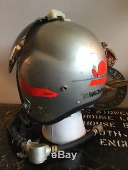 1966 RAF Mk1A Named Lightening Pilots Flight Flying Helmet Bone Dome Oxygen Mask
