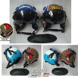 2 Pcs TOP GUN MAVERICK HGU-55 WINGMANBLUE OMAHA & HALOFIGHTER PILOT HELMET