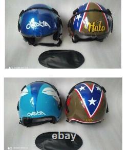 2 Pcs TOP GUN MAVERICK HGU-55 WINGMANBLUE OMAHA & HALOFIGHTER PILOT HELMET