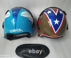 2 Pcs TOP GUN MAVERICK HGU-55 WINGMANBLUE OMAHA & HALOFIGHTER PILOT HELMET