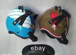 2 Pcs TOP GUN MAVERICK HGU-55 WINGMANBLUE OMAHA & HALOFIGHTER PILOT HELMET