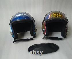 2 Pcs TOP GUN MAVERICK HGU-55 WINGMANBLUE OMAHA & HALOFIGHTER PILOT HELMET