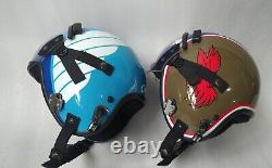 2 Pcs TOP GUN MAVERICK HGU-55 WINGMANBLUE OMAHA & HALOFIGHTER PILOT HELMET