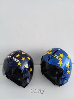 2 Pcs. Version Top Gun Jester HGU-33 Flight Helmet Movie Prop Pilot Naval USN