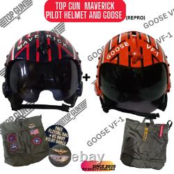 2 Pcs (maverick & Goose) Top Gun Movie Prop Usn Pilot Flight Helmet(hgu-33)