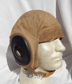 2 WW2 USN USMC Pilot Khaki Flight Helmets Type AN 6542, Use Both To Complete 1