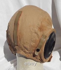 2 WW2 USN USMC Pilot Khaki Flight Helmets Type AN 6542, Use Both To Complete 1