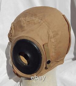 2 WW2 USN USMC Pilot Khaki Flight Helmets Type AN 6542, Use Both To Complete 1