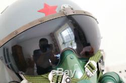 Air Force Aviator MIG Su Fighter Pilot Flight Helmet, Oxygen Mask