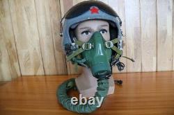 Air Force Fighter Pilot Flight Helmet, Pressure Oxygen Mask YM-9915G